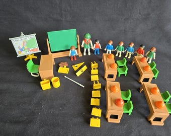Playmobil Classroom 3522 Vintage, Set With Children, School Desks
