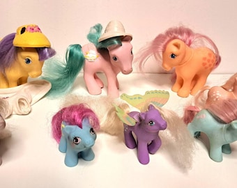 Lots of g1 My Little Pony's baby, lemon peach vintage 80s, various horses for collectors