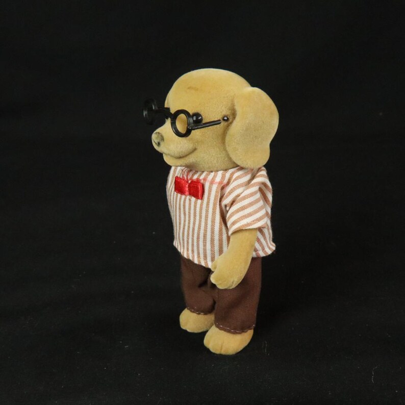 Vintage Sylvanian Families Dog with Glasses with Clothing image 7