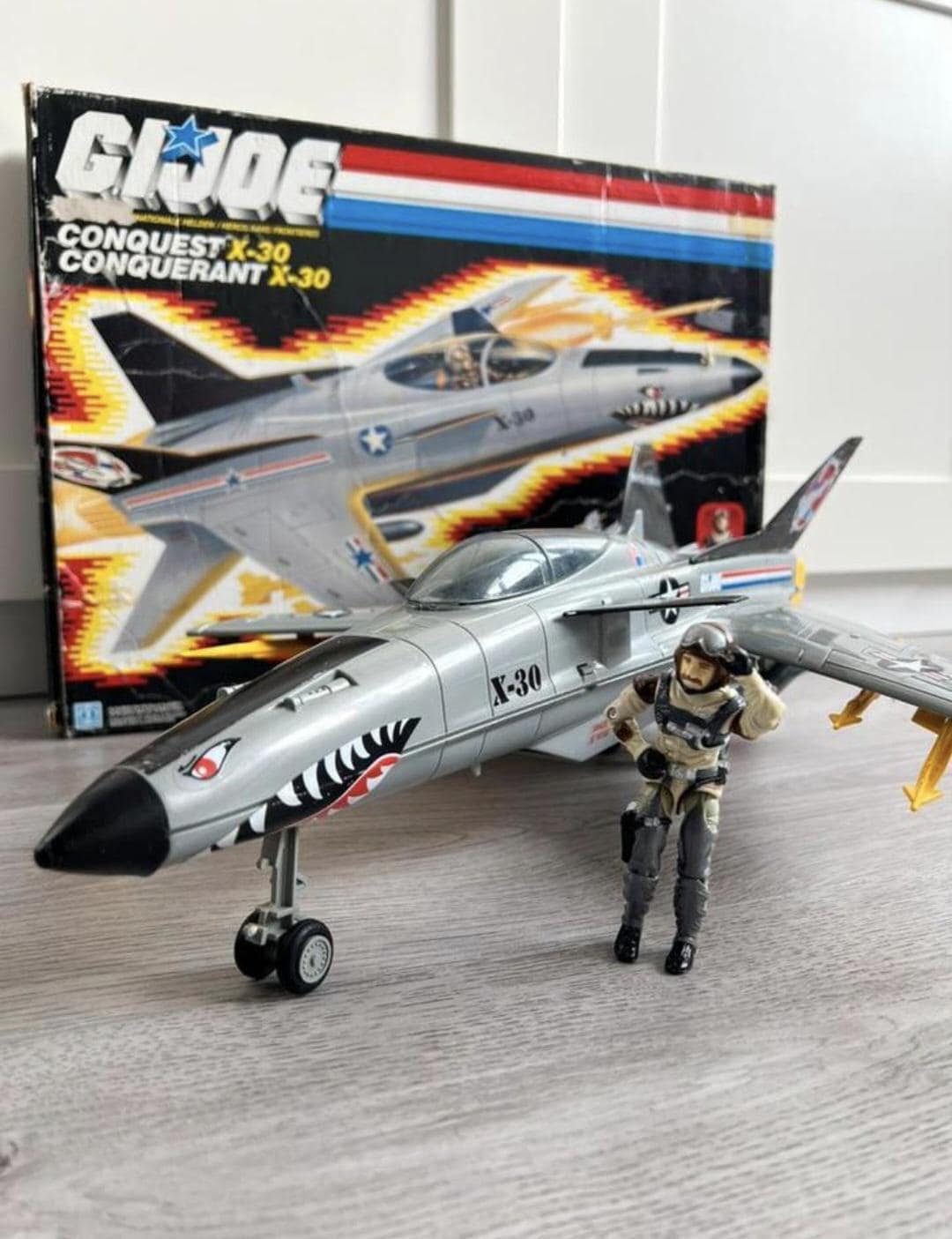 GI Joe Conquest X-30, 1986 Hasbro Complete, With Pilot Slip-stream
