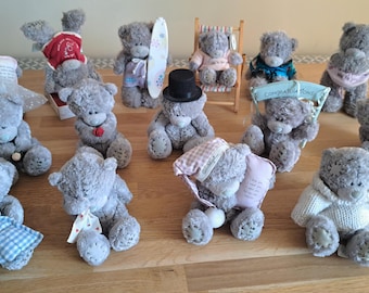 Kolekcja Me to You Bears, 14 cm, vintage, Tatty Teddy, Hawaje, krzesło plażowe, poduszka, sweter, para młoda, pan młody, ślub, dziecko, stojący