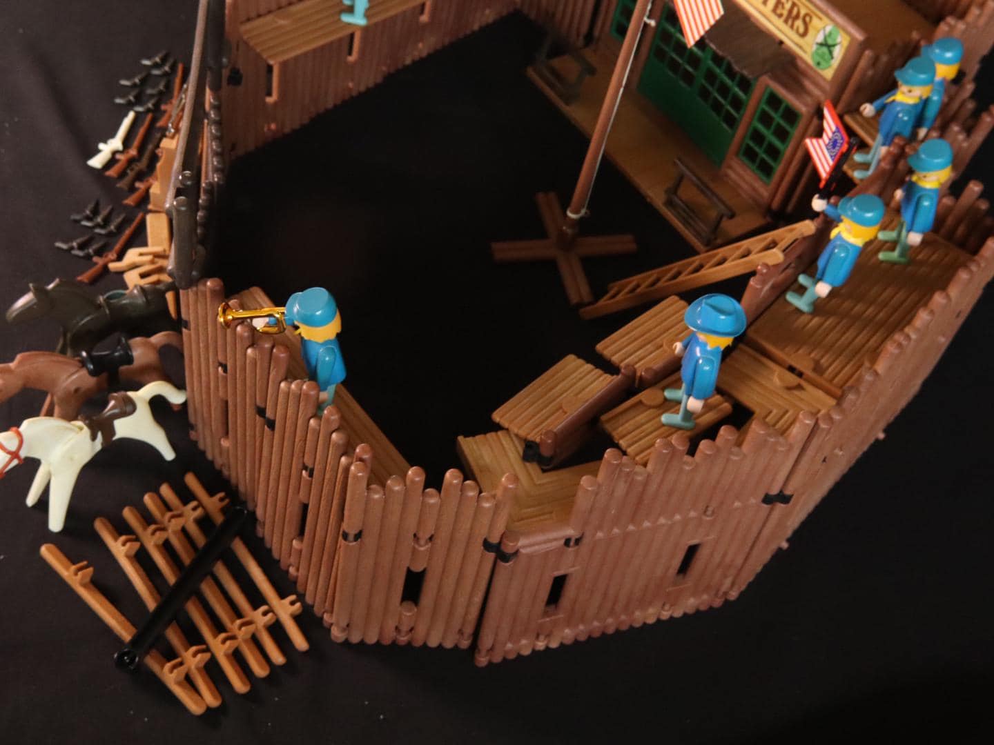 Pièces Playmobil Western - Supports Pour Mât Fort Union / Randall / Glory, Références 3773, 3419, 3420, Occasion