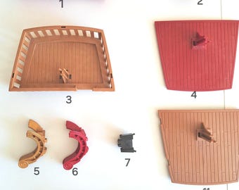 Pirate ship spare parts playmobil among others: 5135 3940 3550 3750 vintage, cannon, flag, sail, weapons ship pirates