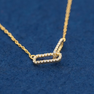 14k Real Diamond Interlocking Necklace/Interlocking Solid Gold Women's Necklace/Gift for Her/New Year Gift Gold Necklace/Engagement Necklace
