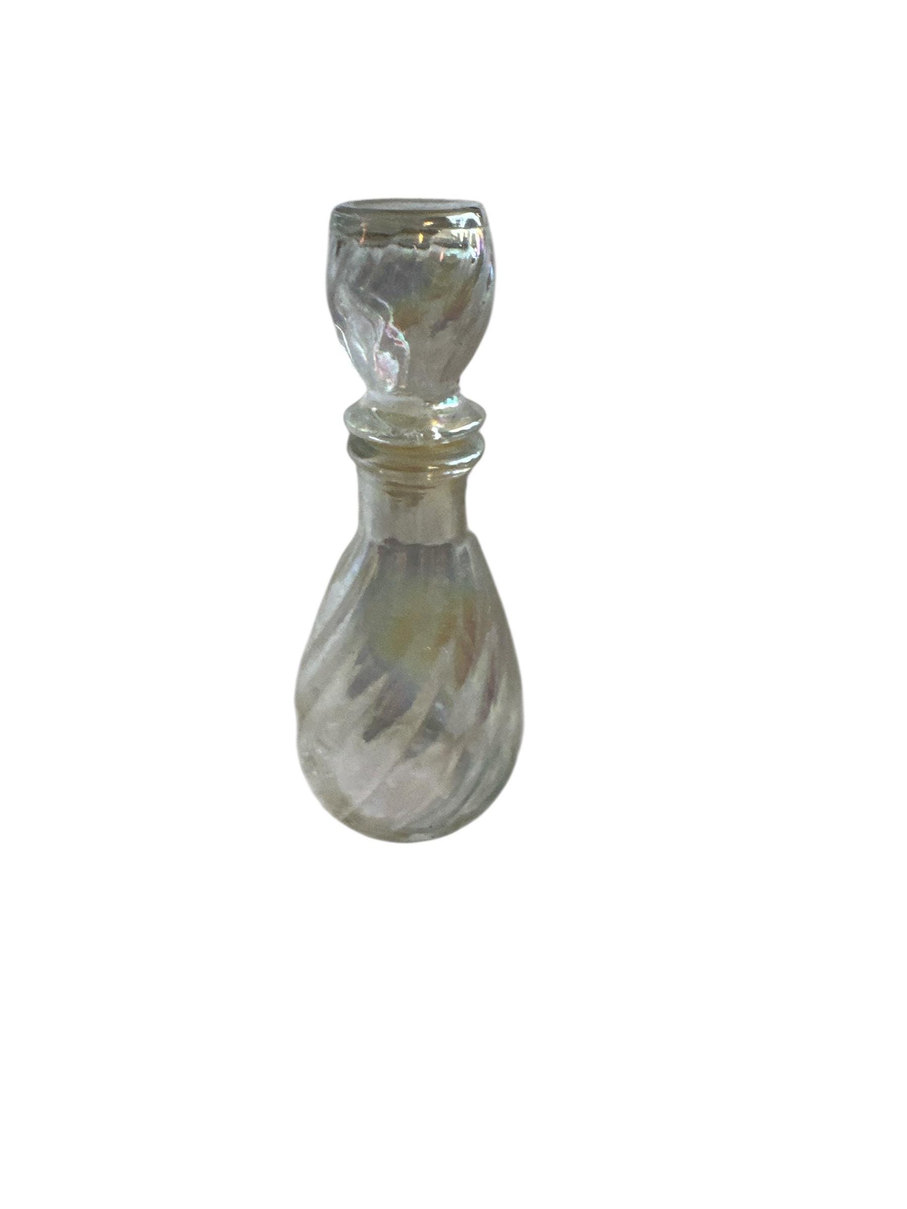 Vintage Swirled Carnival Glass Perfume Bottle