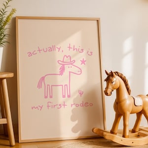 Western Nursery Wall Art, Baby Girl Nursery Prints, Cowgirl Western Girls Bedroom Decor, Girls Nursery, Whimsical Cowboy Horse, Bedroom Art