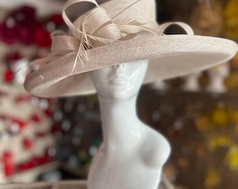 Classic Sinamay Champagne Wedding Hat