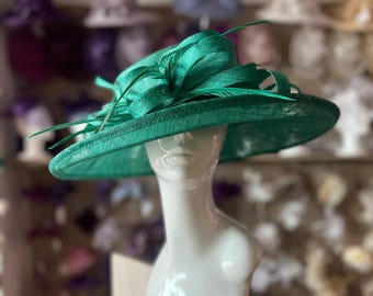 Classic Sinamay Jade Green Wedding Hat