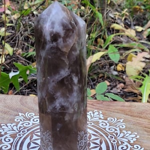 Smokey Quartz Tower | Brazil | Root Chakra Stone | Protective Purifying Gem | Meditation Decor