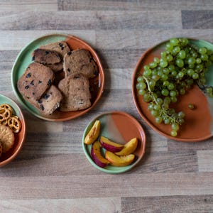 Ceramic Dinnerware Set – 4 Piece Pottery Plates & Bowl – Modern Dish Set – Unique New Home or Wedding Gift
