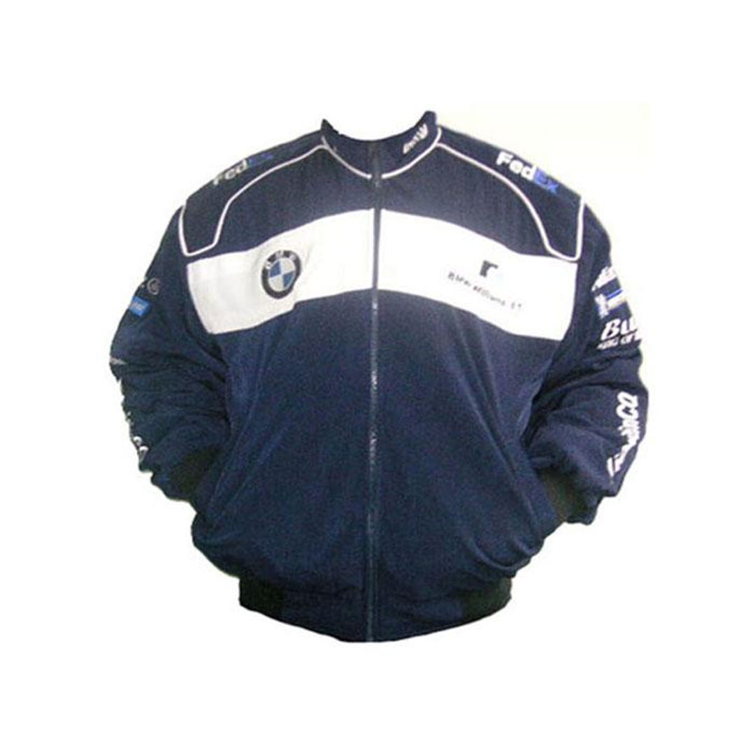 BMW Dark Blue Racing Jacket Vintage Logo Racing Jacket Retro Bomber ...