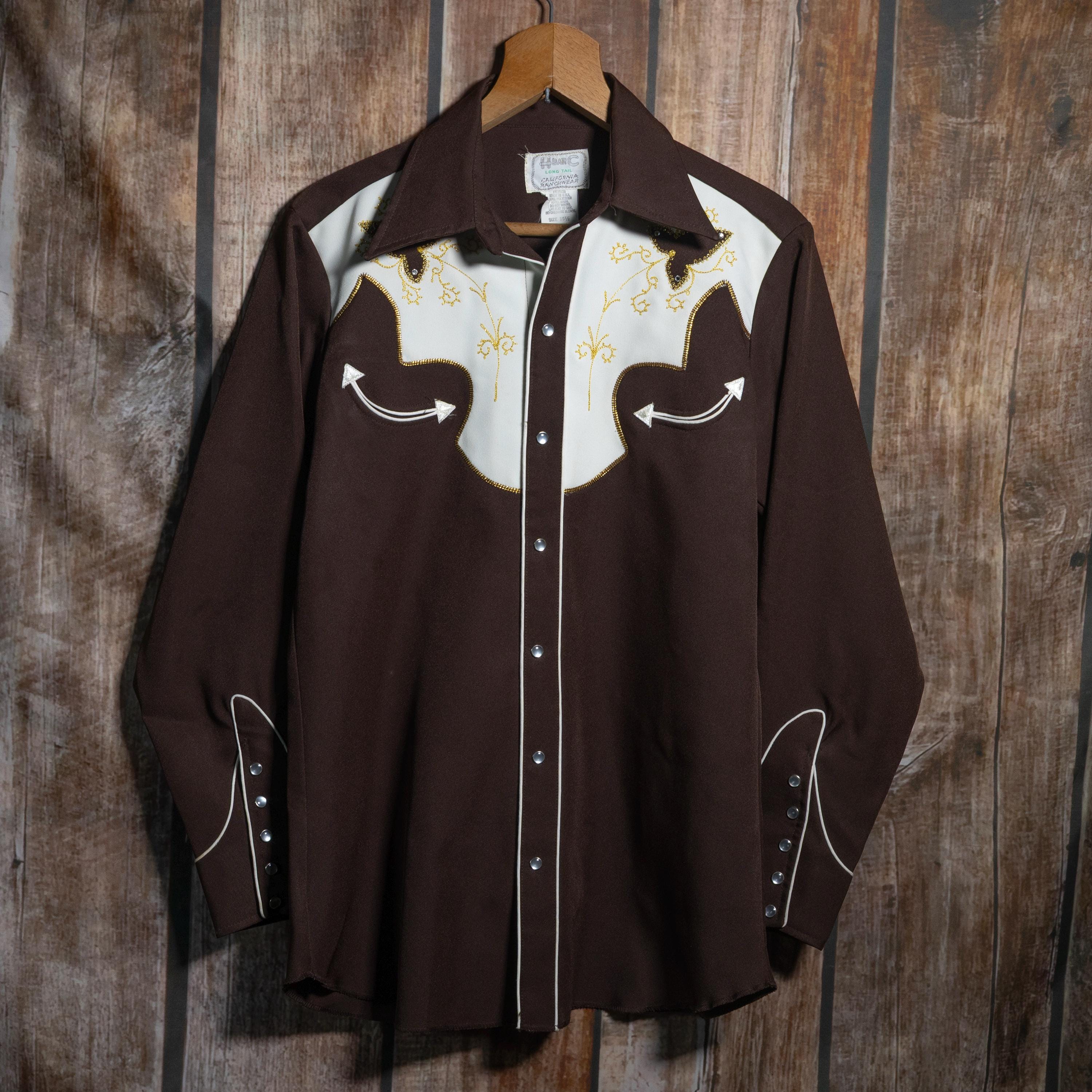 CALIFORNIA RANCHWEAR/50s〜60s/ウエスタンシャツ/16/レーヨン