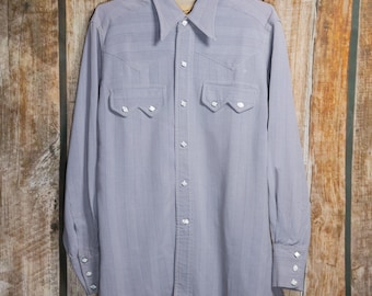 Vintage 1950s California Ranchwear Gabardine Fabric Western Shirt, Small