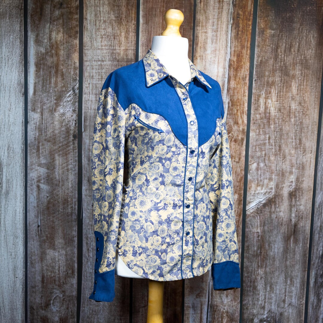 Vintage Scully Flower Print Western Shirt - Etsy