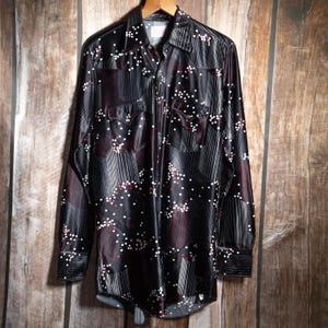 Vintage H Bar C Long Tail Ladies Printed Shirt L