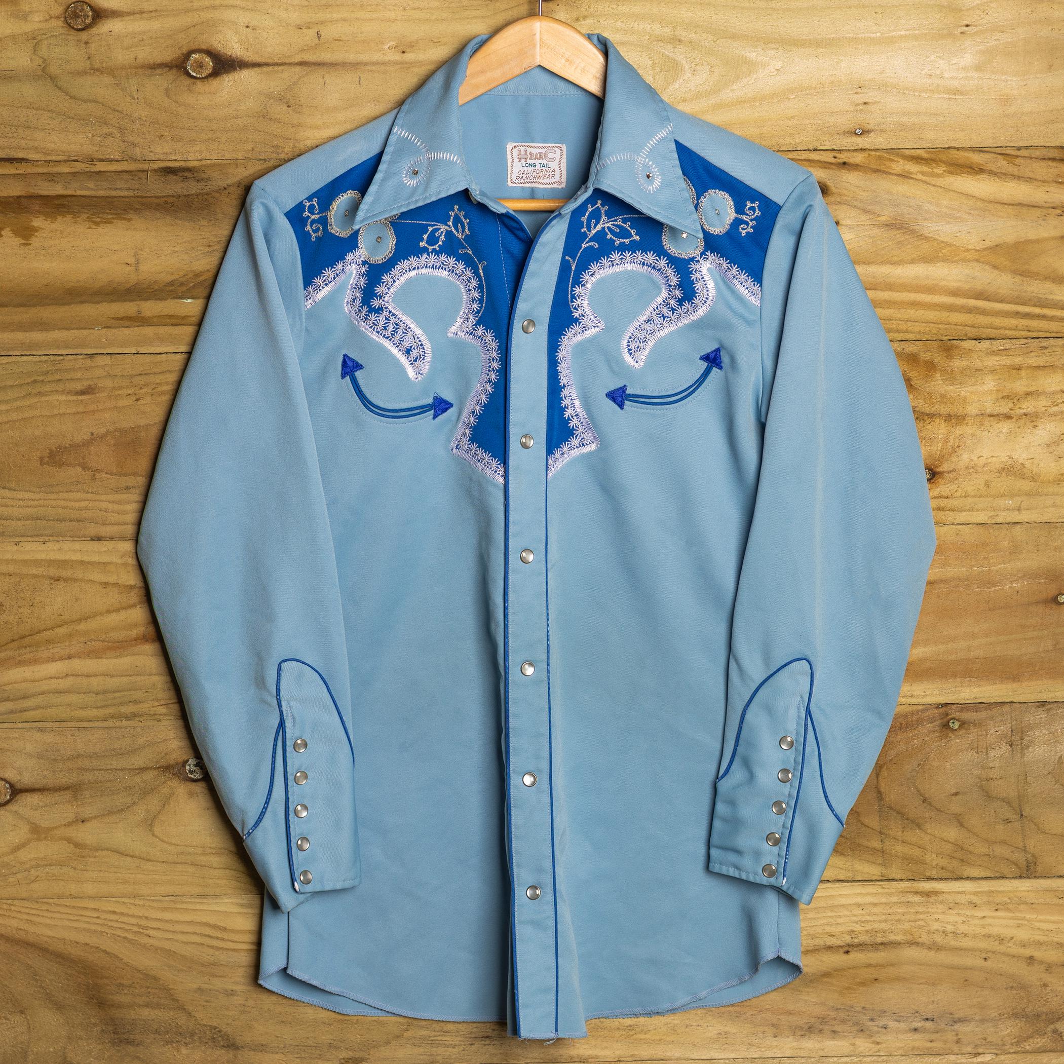 ヴィンテージ H Bar C カリフォルニア ランチウェア ブルー 刺繍