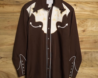 ヴィンテージ 70 年代 Tru-West Rockmount Ranch Wear コバルトブルー