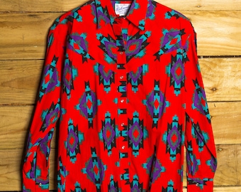 Camisa vaquera/azteca para mujer de Rockmount Ranch Wear, talla M (12)