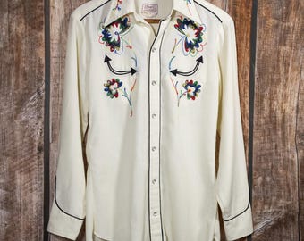 1950s H bar C Cream Cowboy Shirt