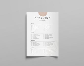Cleaning plan | Cleaning schedule | Task list | Planner | Household organization | A4/printable | PDF digital download | Cleaning planner