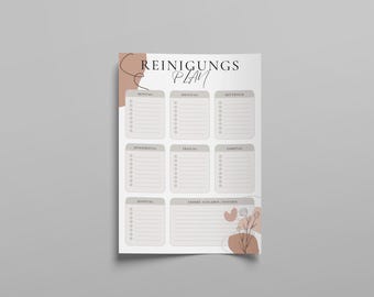 Cleaning plan | Cleaning schedule | Task list | Planner | Household organization | A4/printable | PDF digital download | Cleaning planner