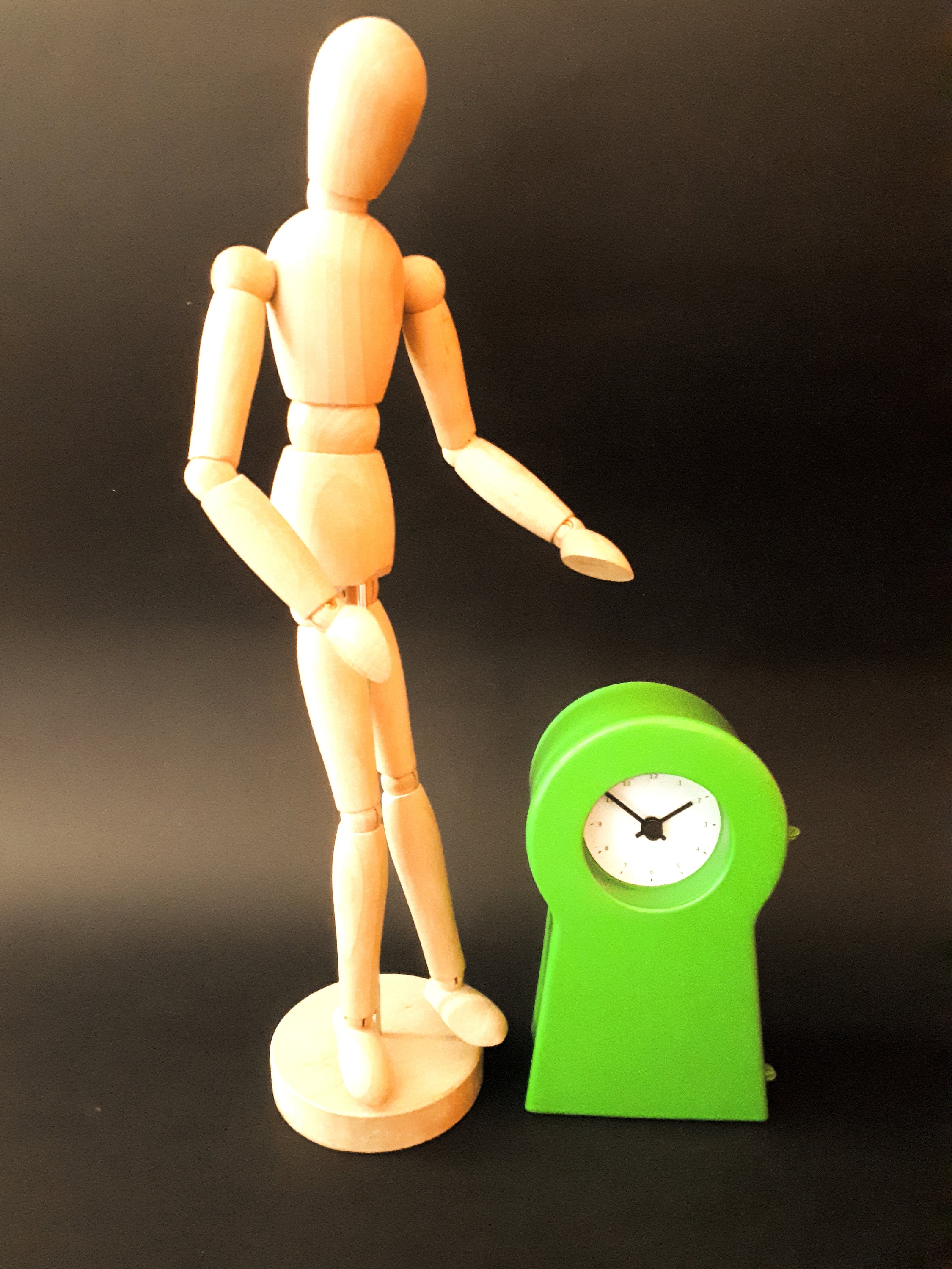 IKEA PS 1995 Green Small Table Clock 14 Cm Desk Metal Thomas