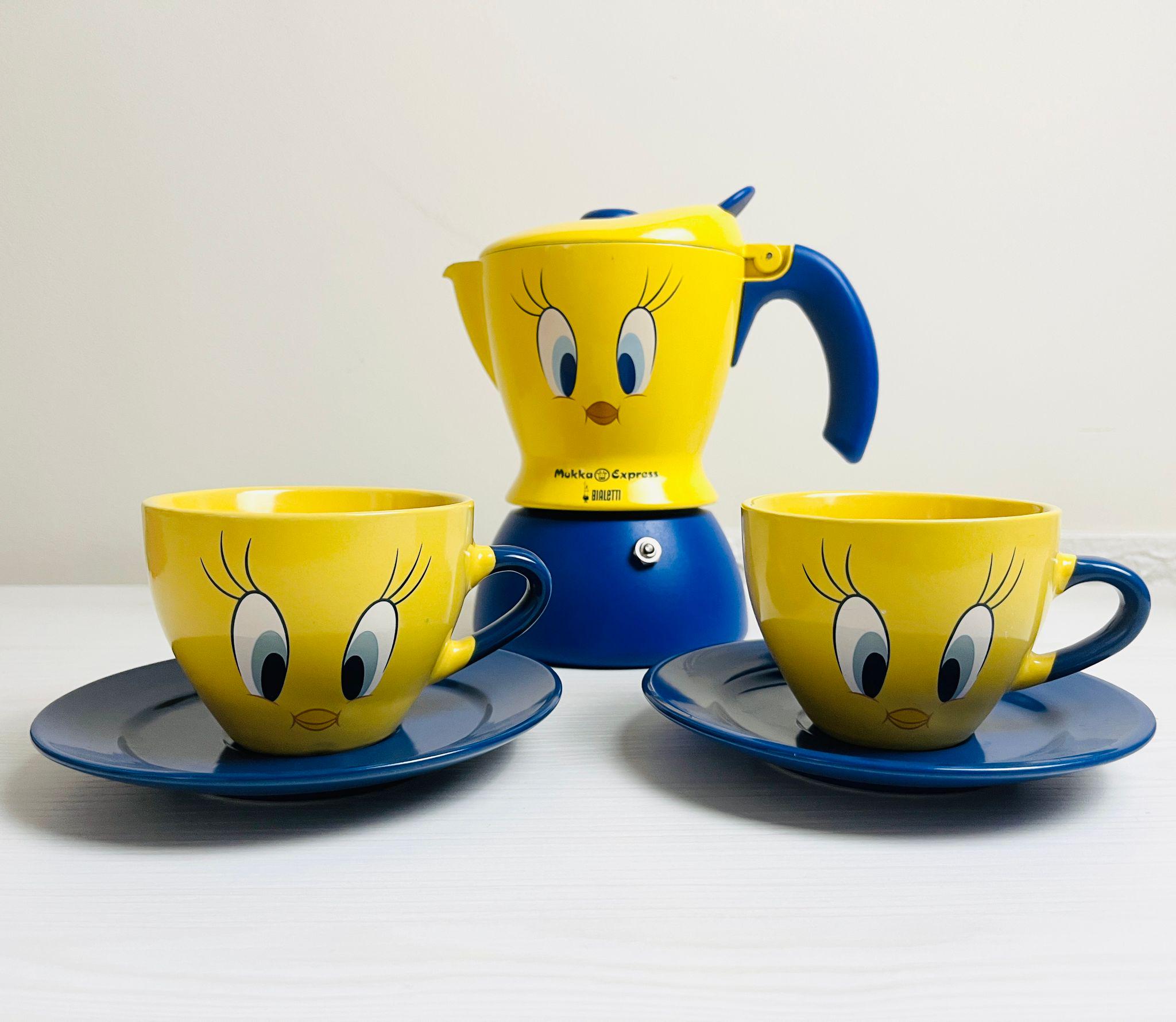 BIALETTI Mukka TITTI Looney Tunes Express + 2 Cups for Cappuccino