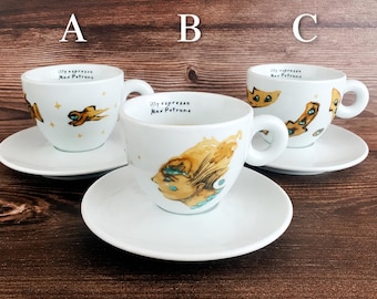 Illy Art Collection Cappuccino Cups by Max Petrone Bar Cup Made in Italy Espresso Coffee Vintage Collection