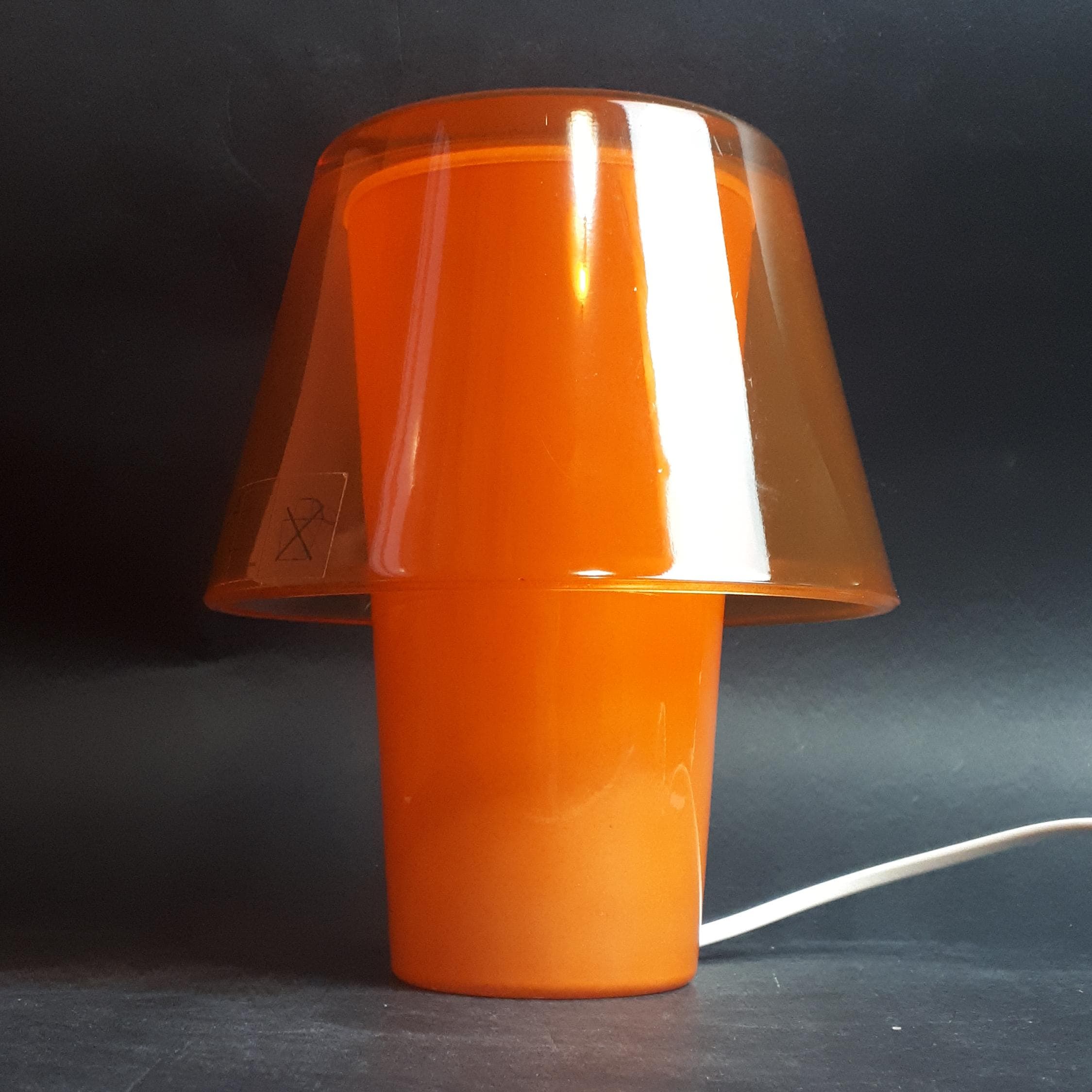 IKEA GAVIK Orange Glass Mushroom Table Lamp Helena Svensson