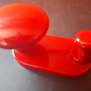 Coat Hook With & With Design by Carlo Bartoli Wall Coat Rack Modern Antique Red Plastic Vintage Made in Italy