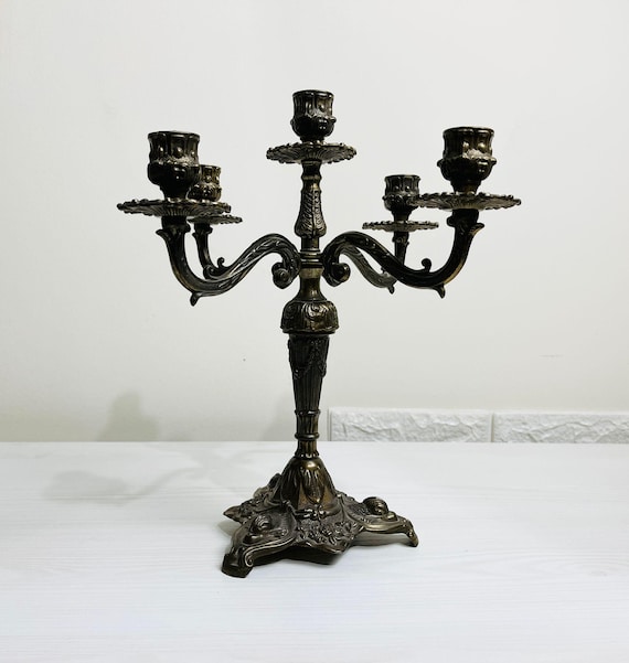 Coppia di Candelabri Impero in Bronzo Dorato di provenienza francese