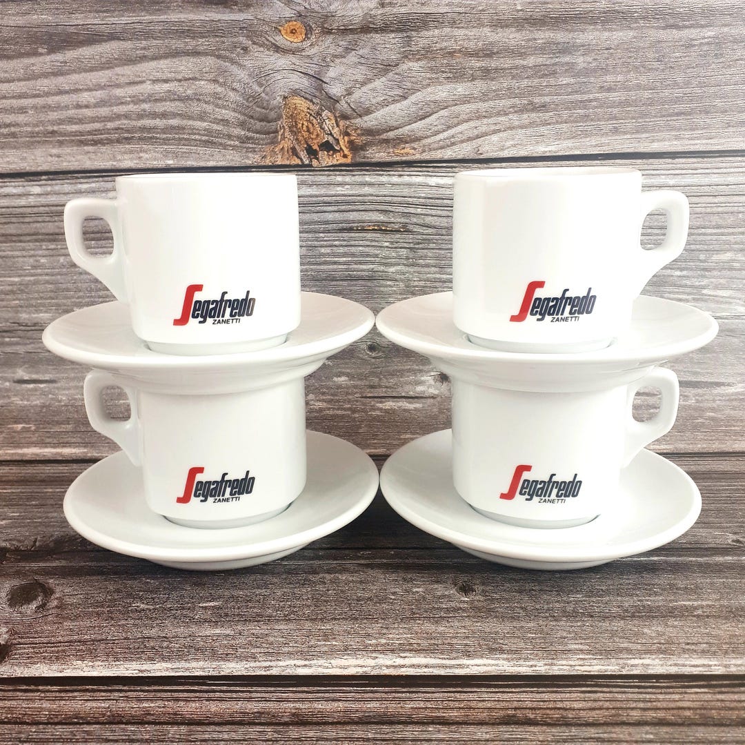 Segafredo 4 Richard Ginori Cappuccino Cups + Saucer Italian