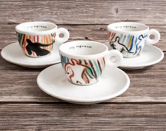 Set of 6 Espresso Cups - Illy Collection - 1994 - James Rosenquist