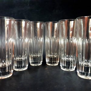 Set of 6 Vintage Clear Glass Bitter Glasses, 1980s, Elegant Liquor Glasses, Retro Barware for Collectors.