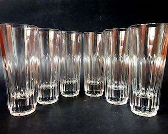 Set of 6 Vintage Clear Glass Bitter Glasses, 1980s, Elegant Liquor Glasses, Retro Barware for Collectors.