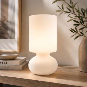 IKEA LYKTA Lamp, Satin White, Opal Glass, Scandinavian Minimal Design, Soft Light, Modern, Vintage