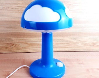 IKEA SKOJIG Lampada da Tavolo Vintage Forma di Fungo Blu Nuvola Design Hendrik Preutz 1990