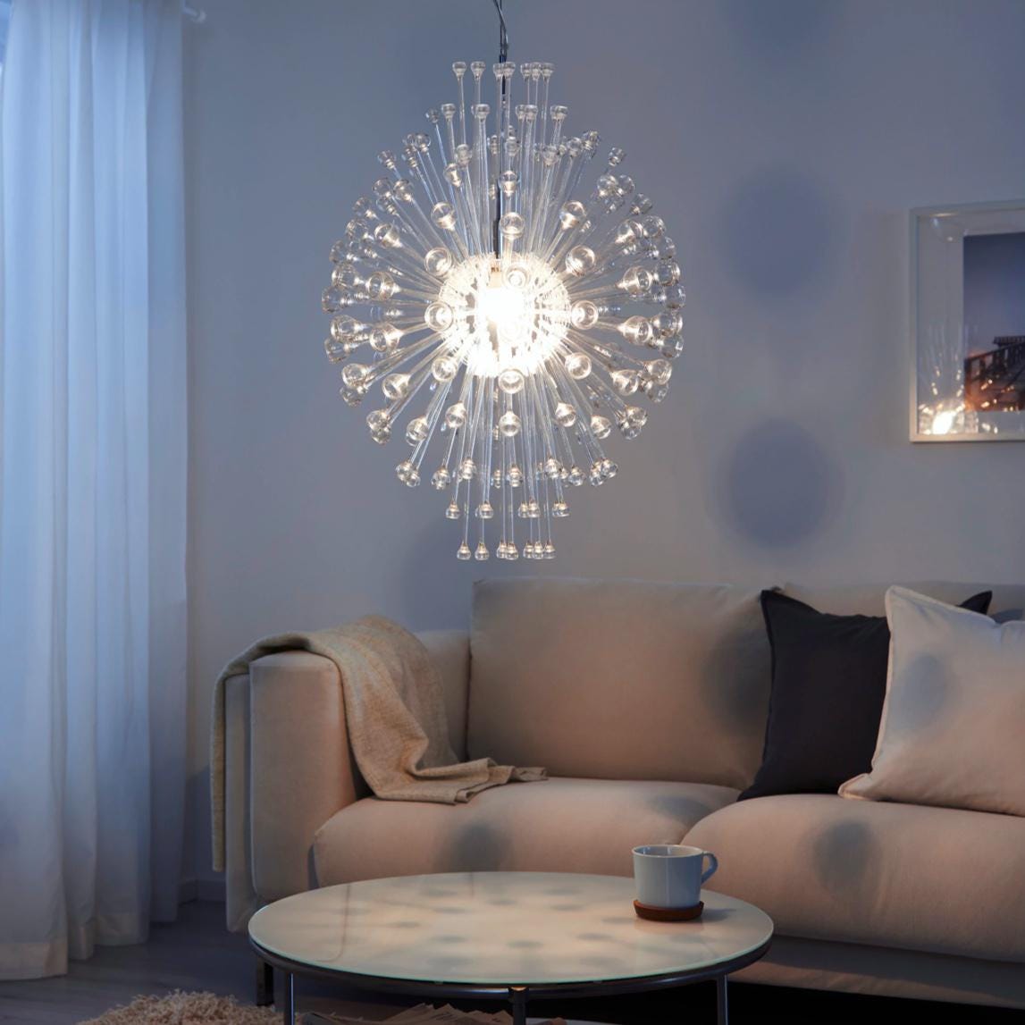 新品 IKEA ストックホルム シャンデリア 照明 ライト ランプ STOCKHOLM 2025 pendant lamp, glass/brass plated, 15