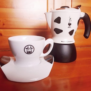 Mukka Express Bialetti Con Tazza E Piattino Mucca Design Latte