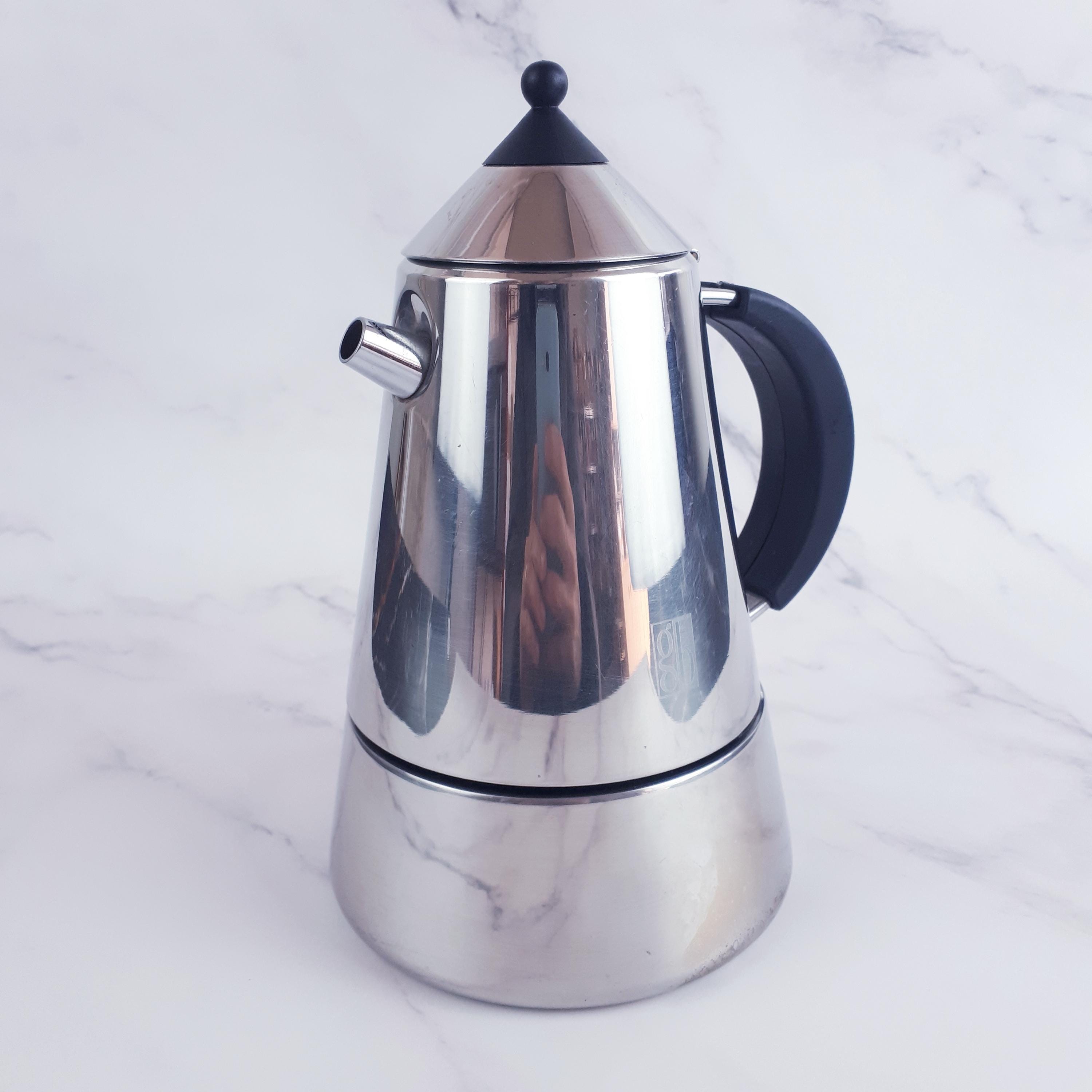 Mia GB Guido Bergna 6 Cup Coffee Maker Used Moka Pot 18/10
