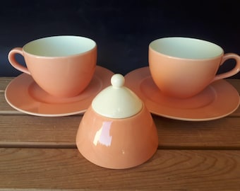 Service à Café Vintage Arcopal Myosotis Veronica - 6 Tasses - Motif Fleurs Bleues