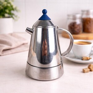 Caffettiera Mia GB Guido Bergna da 2 Tazze Usata Moka Caffè Acciaio Inox 18/10 Espresso Anni 80