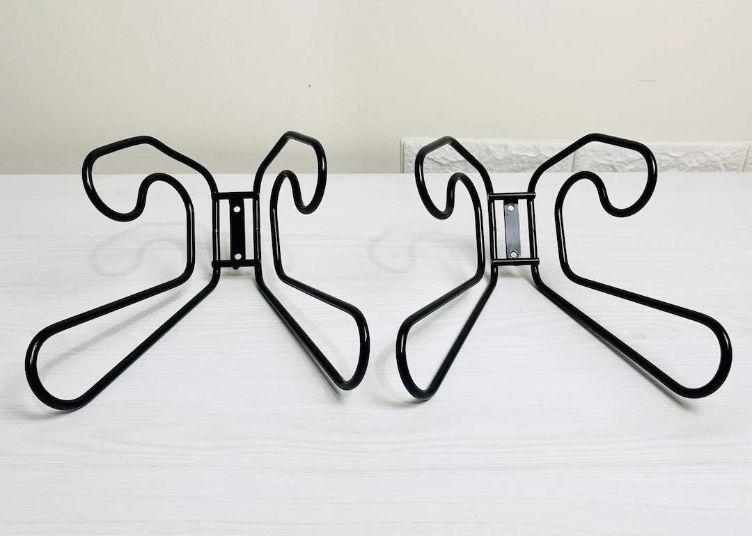 ikea-fran-pair-of-coat-hangers-wall-hooks-metal-black-vintage-etsy