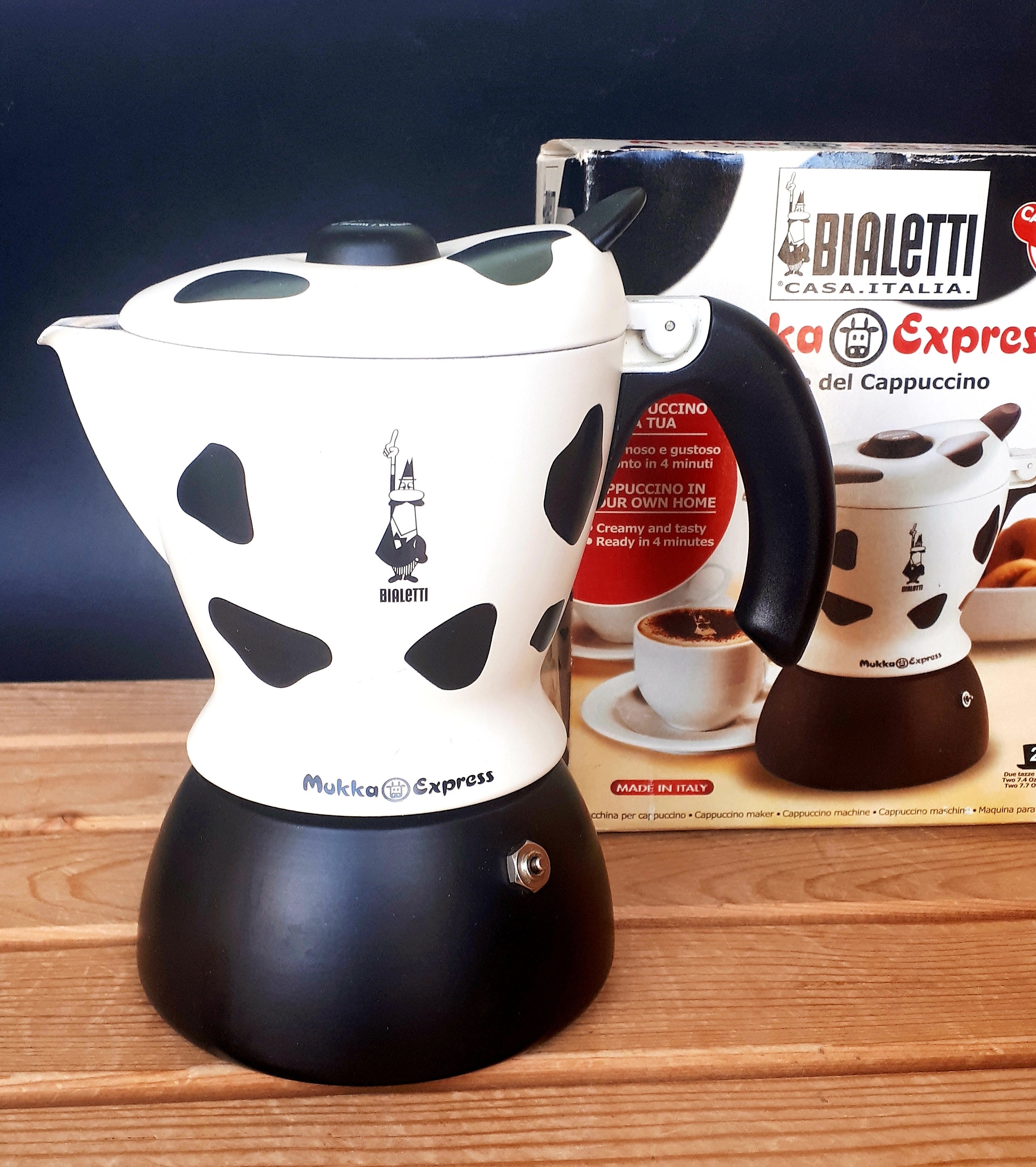 BIALETTI Mukka Express 2 Cups Used Cappuccino Machine Maker Made