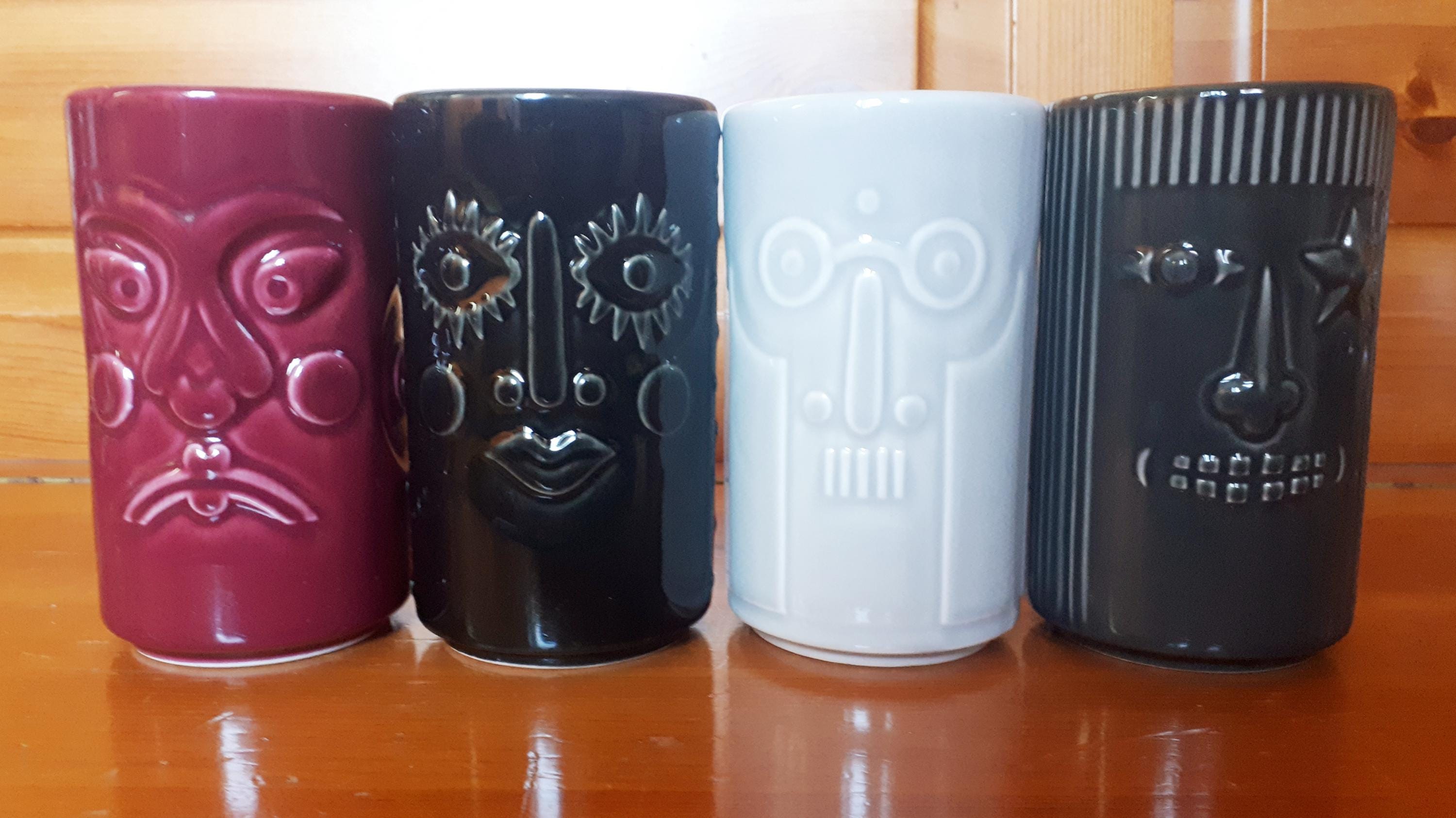 Ikea TIKI Frekvens Set 4 Mugs Totem Volto Design by Maria Vinka