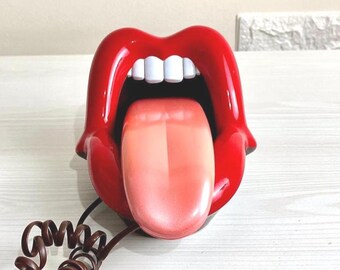 Vintage Telephone Mouth Shaped with Tongue, Pop Art - 90&#39;s Rolling Stones Style