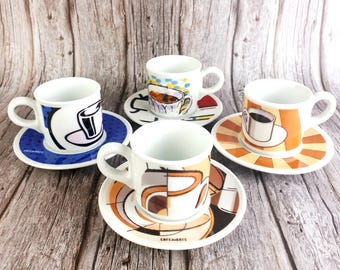 Lavazza Espresso Tassen & Untertassen Set: Classic Collection, 2 Unzen Tassen