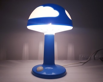 IKEA SKOJIG Tischlampe Vintage Pilzform Wolke Blau Design Hendrik Preutz 1990