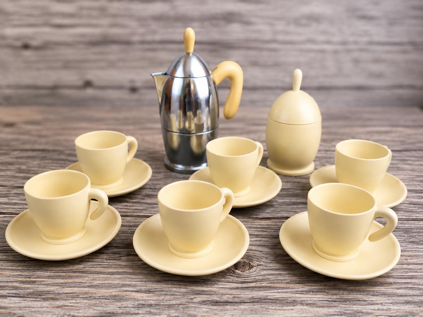 ポストモダン guzzini cook pot ホーロー 象印 Guzzini Zazà Angeletti Ruzza Design Complete Vintage Coffee Set