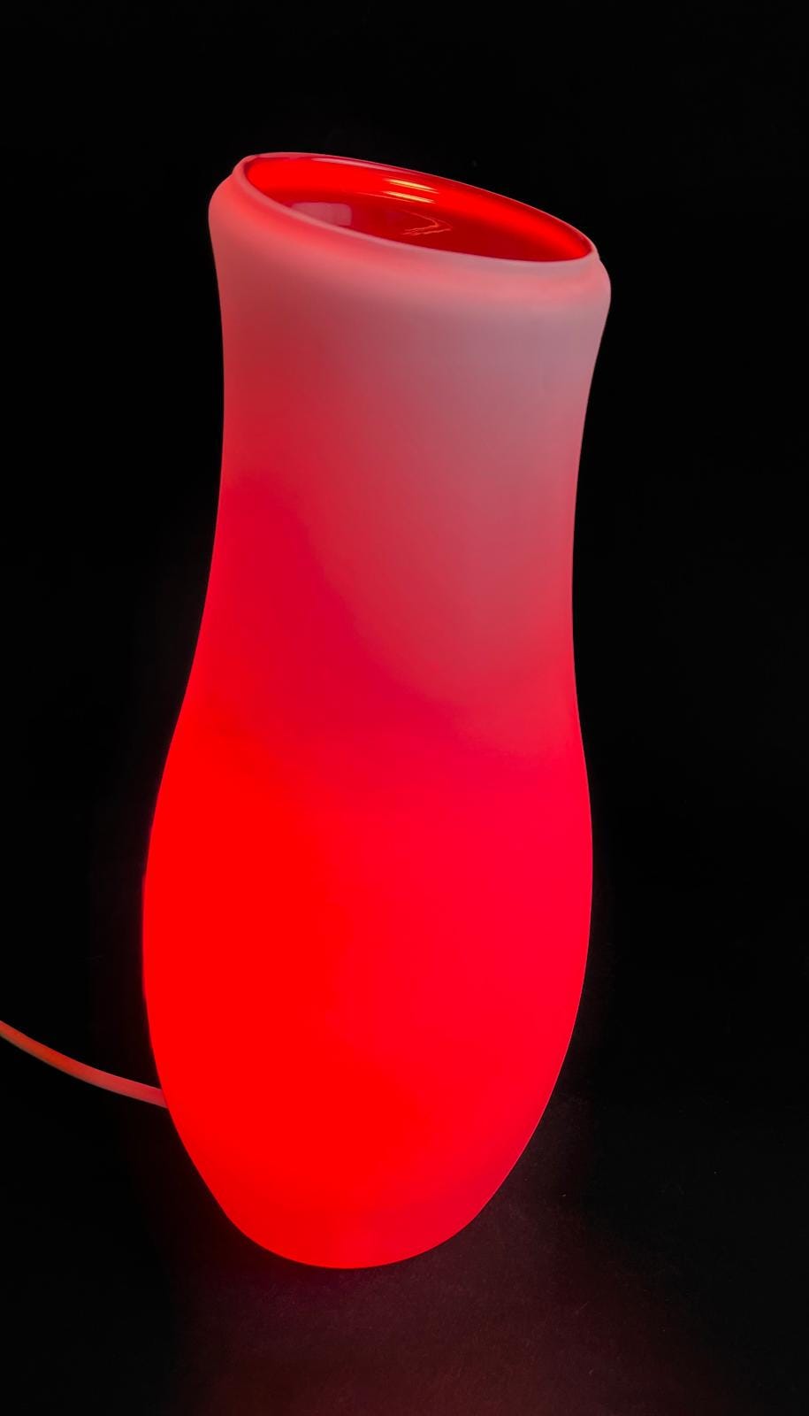 IKEA MYLONIT Red Glass Table Lamp, Vintage Retro, 1990s Design by